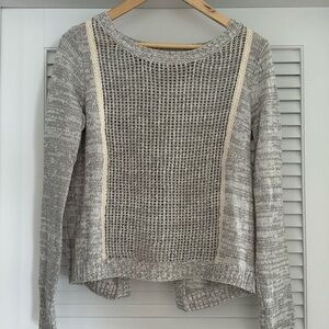 Shrinking Violet Gray and Cream Knit Sweater
